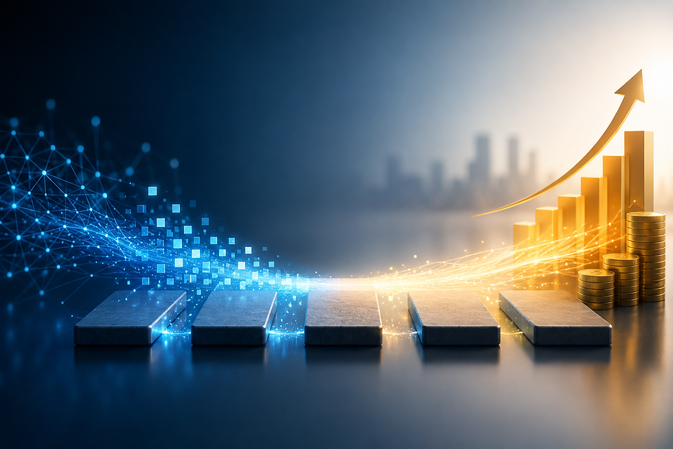 AI technology transforming into measurable business value, revenue growth and EBITDA improvement through the AI-to-EBITDA Framework.