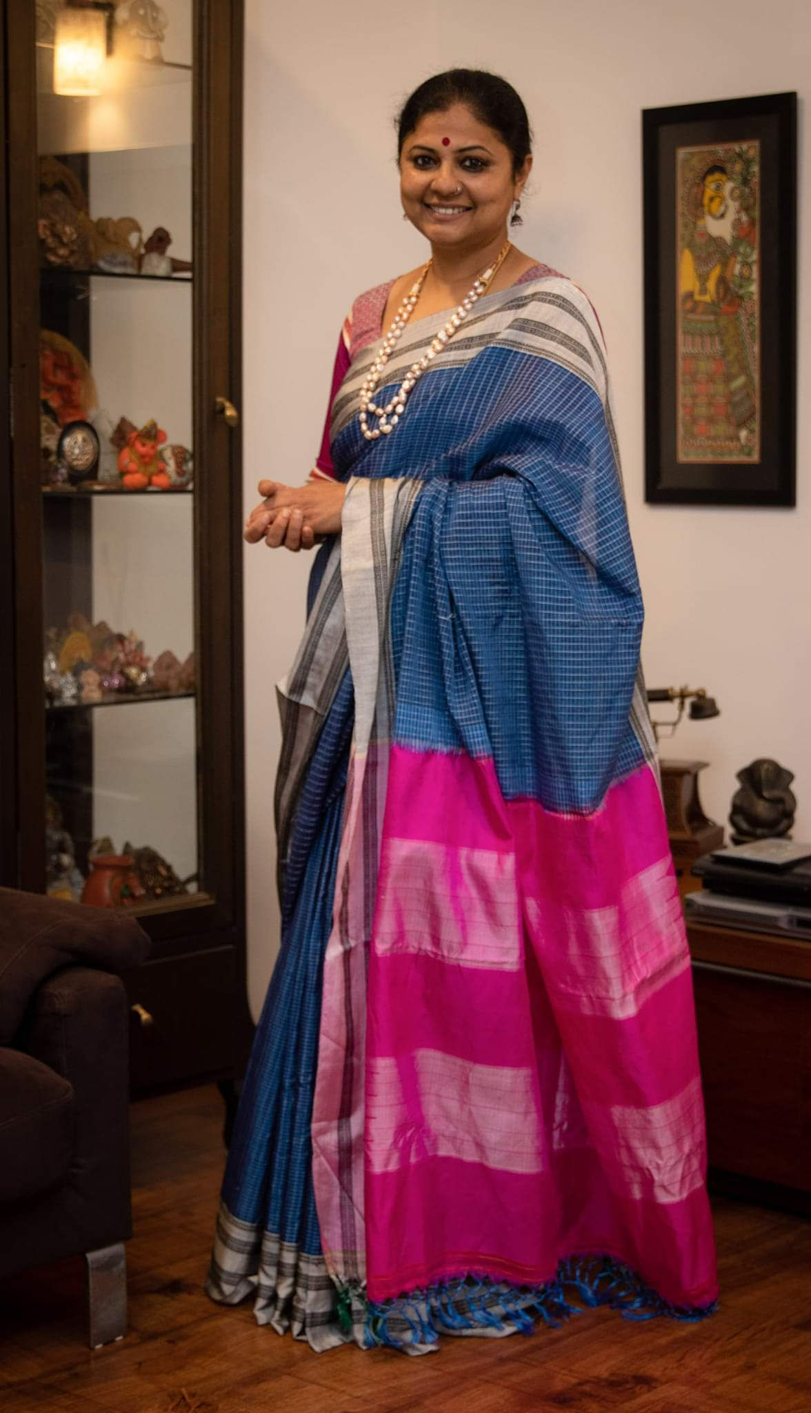 Stunning Blue & Pink Saree