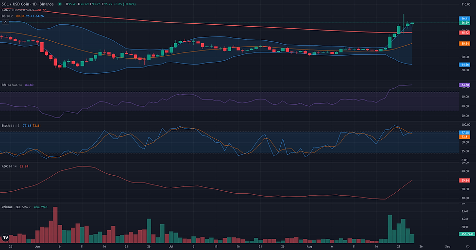 SOL USDC daily range and rebound technical chart for SOL continuation technical analysis