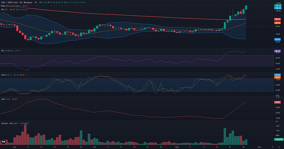 SOL USDC daily range and rebound technical chart for Solana bullish continuation