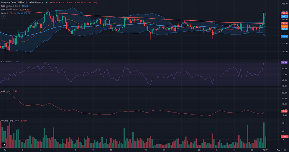 BNB USDC 4H range and rebound resolution chart