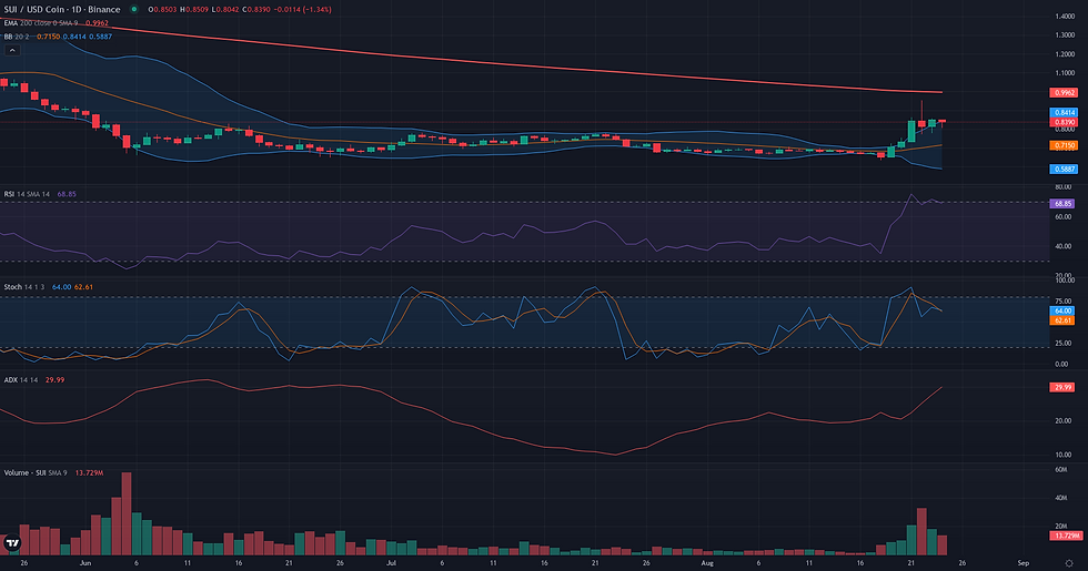 SUI USDC daily range and rebound technical chart for SUI breakout analysis