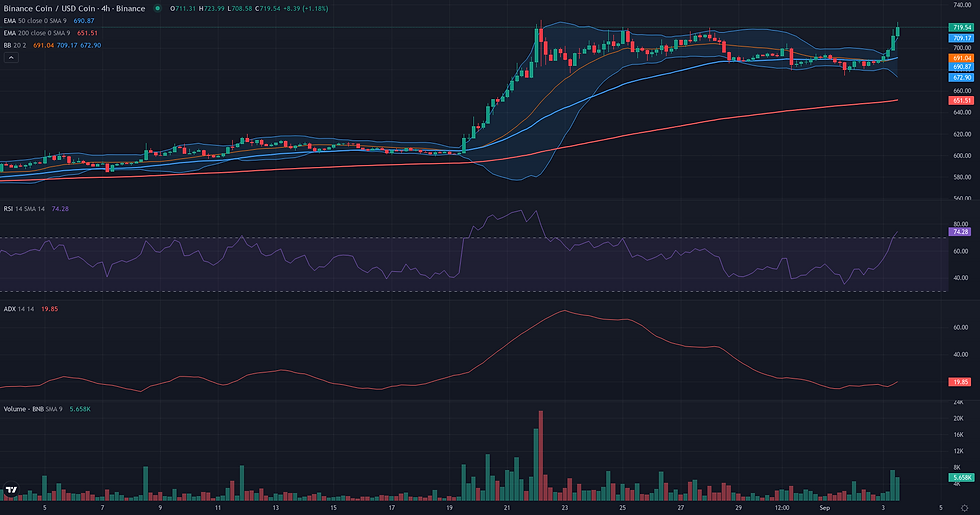 BNB USDC 4H range and rebound resolution chart