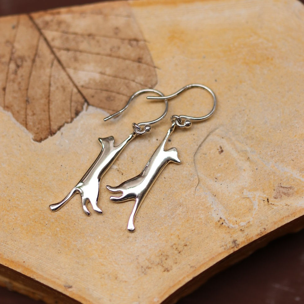 サムネイル： ぶらさがりネコ ピアス silver925