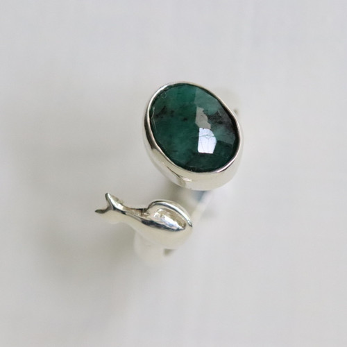 エメラルドとおすまし猫リング silver925 | atelier-ci-pu