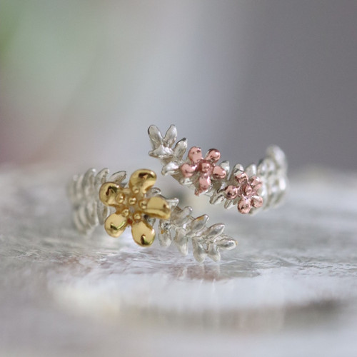 プラント 葉と花リング silver925 | atelier-ci-pu