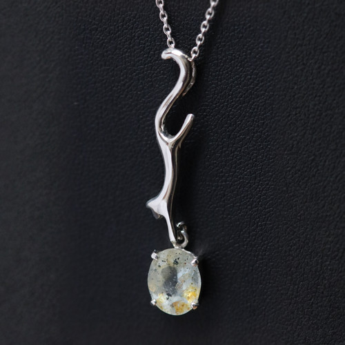 オーロラアクアマリンと猫 ネックレス silver925 | atelier-ci-pu