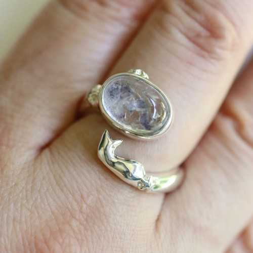フローライトインクォーツと星猫リング silver925 | atelier-ci-pu