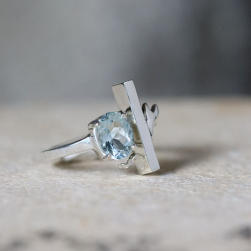 猫は見た！アクアマリンリング silver925 | atelier-ci-pu