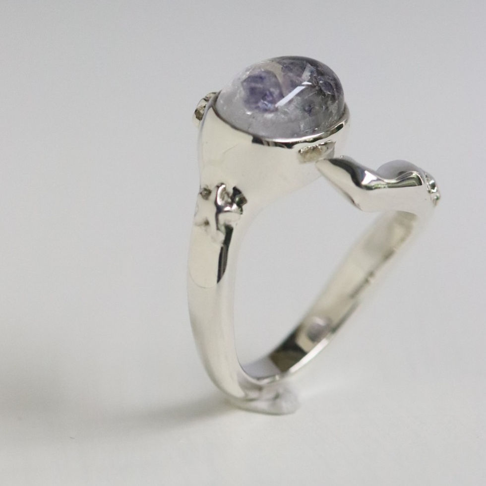 フローライトインクォーツ シルバーリング フローライトインクォーツと星猫リング silver925 | atelier-ci-pu
