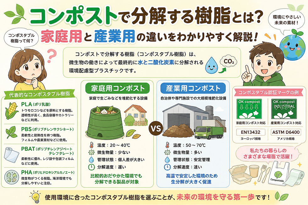コンポストで分解する樹脂とは？家庭用と産業用の違いをわかりやすく解説