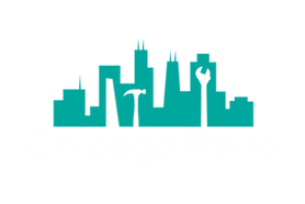 Chicago Reno logo featuring Chicago skyline with construction tool icons, representing a Chicago-based home renovation and re