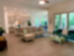 I wanted to pull the lovely green outdoors into this enormous living/dining/kitchen