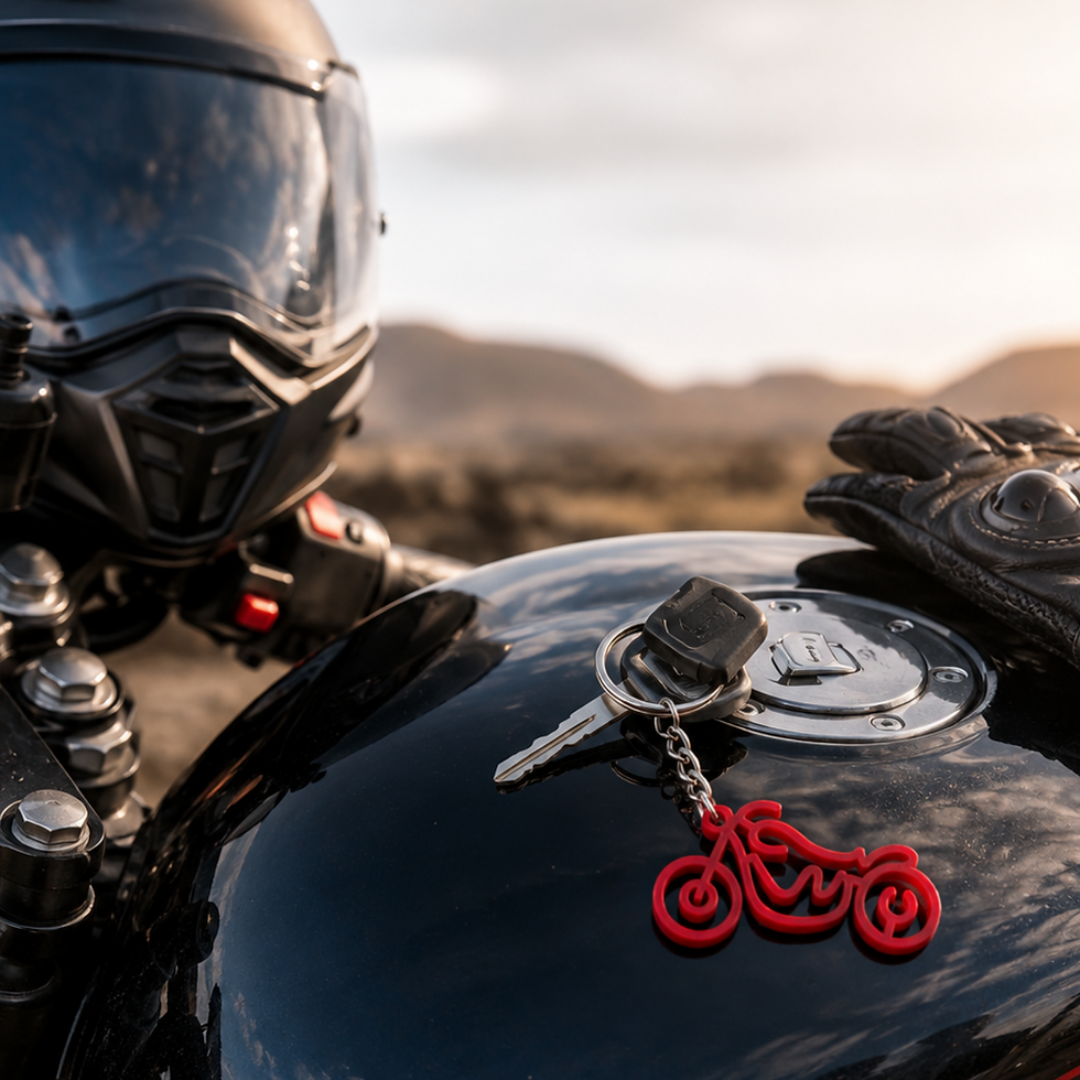 Thumbnail: TekBud Rider Motocycle Keychain (Red)