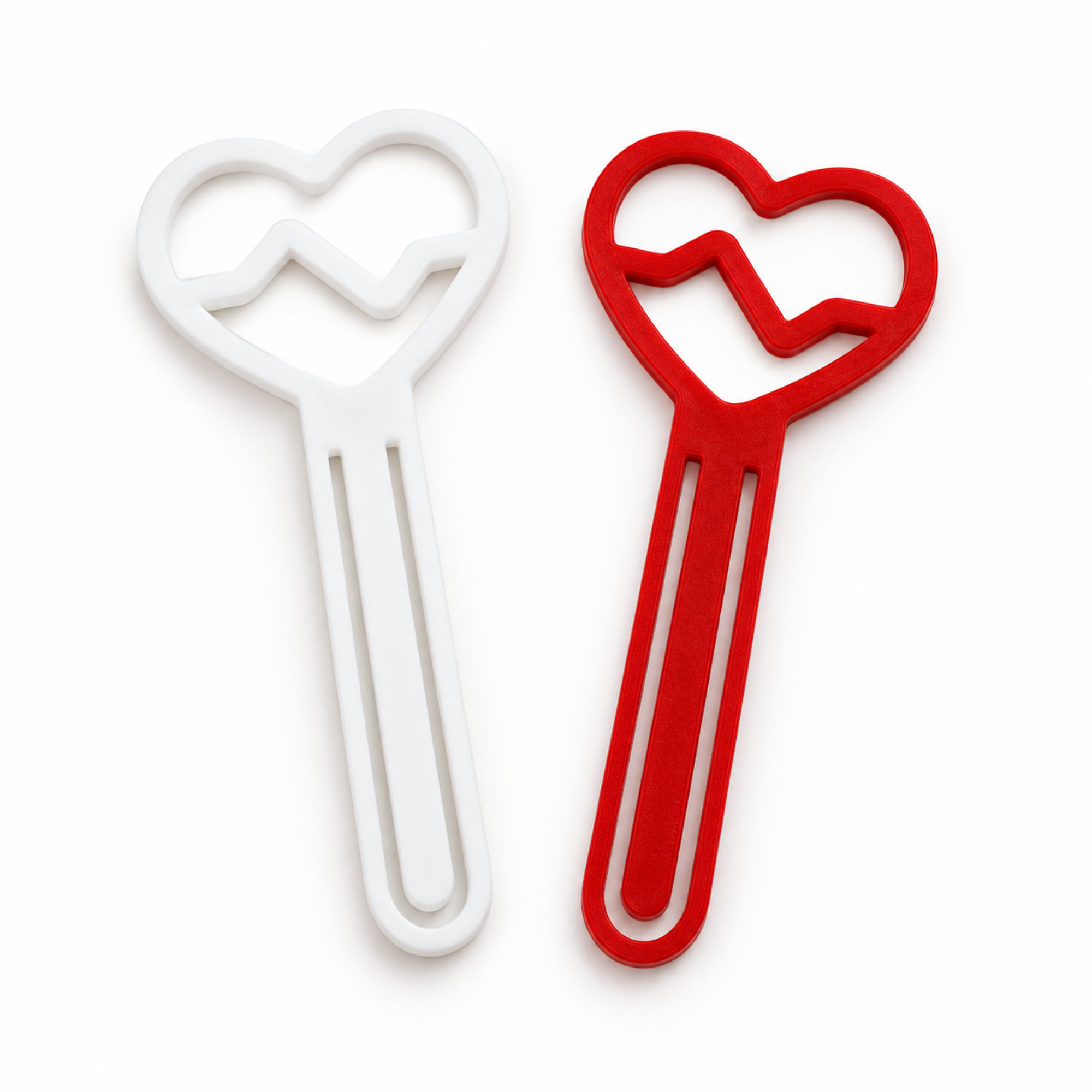 TekBud Heart 3D Printed BookMark (Red and White) - Pack of 2