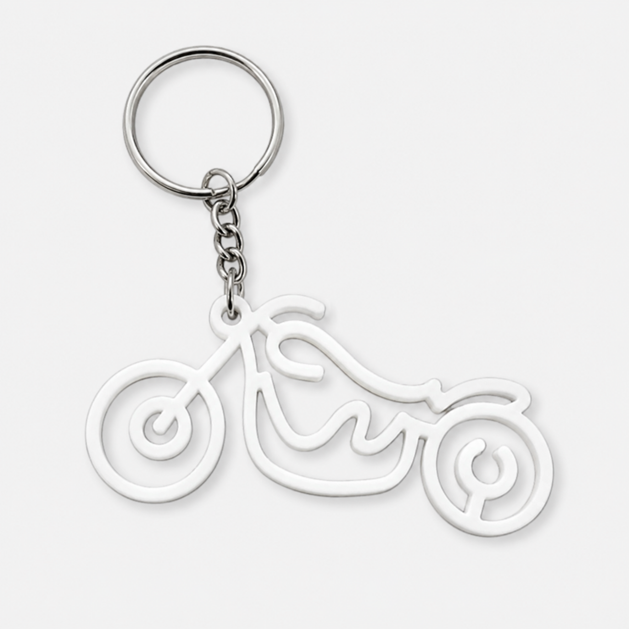 TekBud Rider Motocycle Keychain (White)