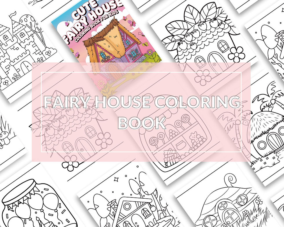 Thumbnail: Morning Fairy Houses Coloring Book - Printable PDF - Grayscale Sheets