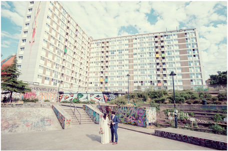 un mariage dans un quartier de Nice