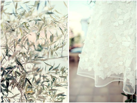 robe de mariée avec un motif olive à Nice et dans les alpes maritimes