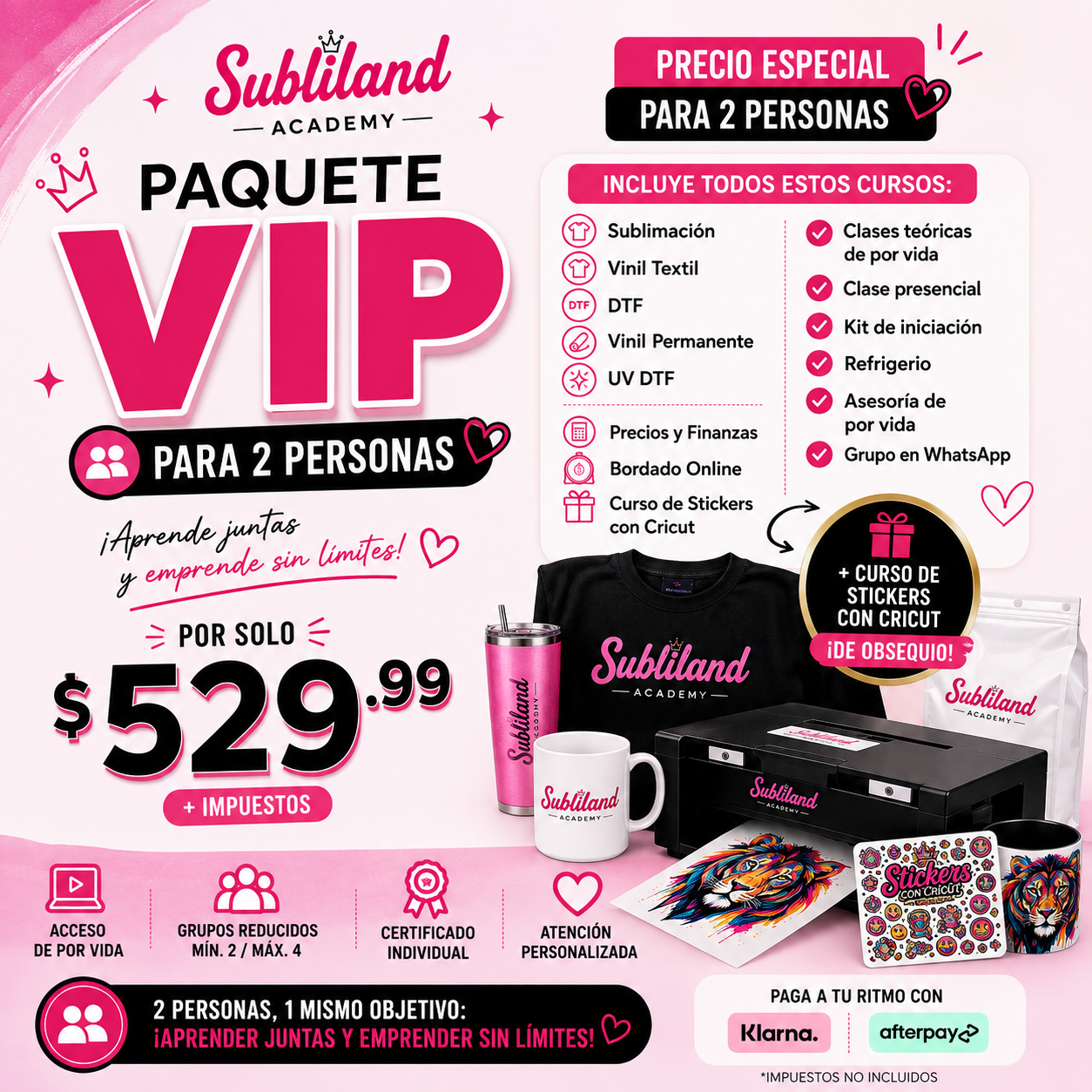 VIP PAQUETE PRESENCIAL (DOS PERSONAS)