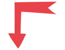 Illustration d'une flèche rouge pointant vers le bas puis à droite