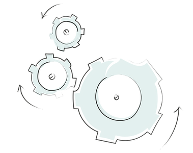 Illustration de 3 engrenages