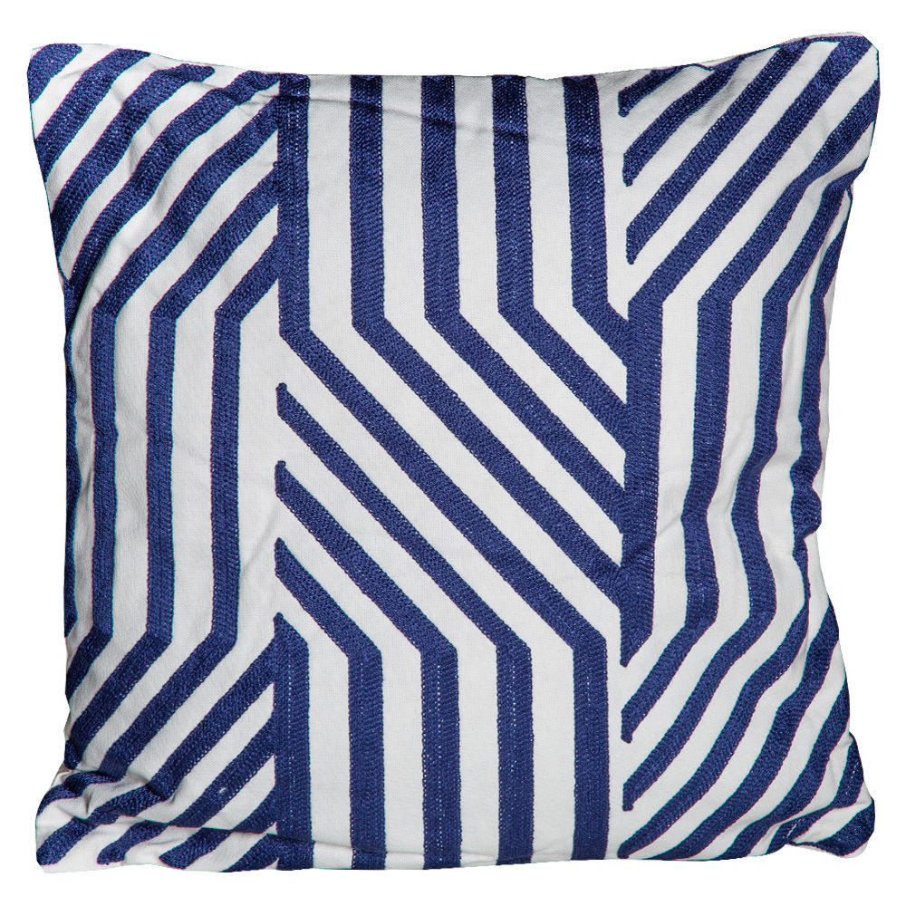 Outdoor Pillow; (45×45)cm, Blue/White