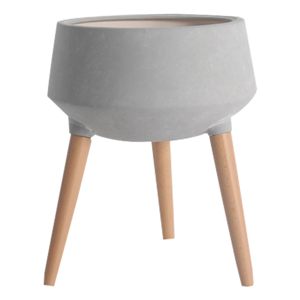 Ceramic Planter With Legs; (36x36x45)cm, Grey