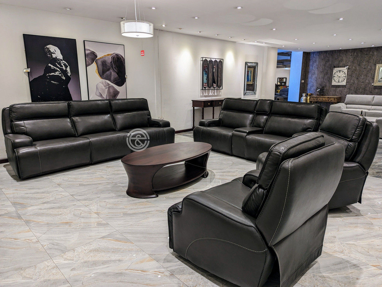 Grosvenor 7 Seater DUAL Power Recliner in Leather