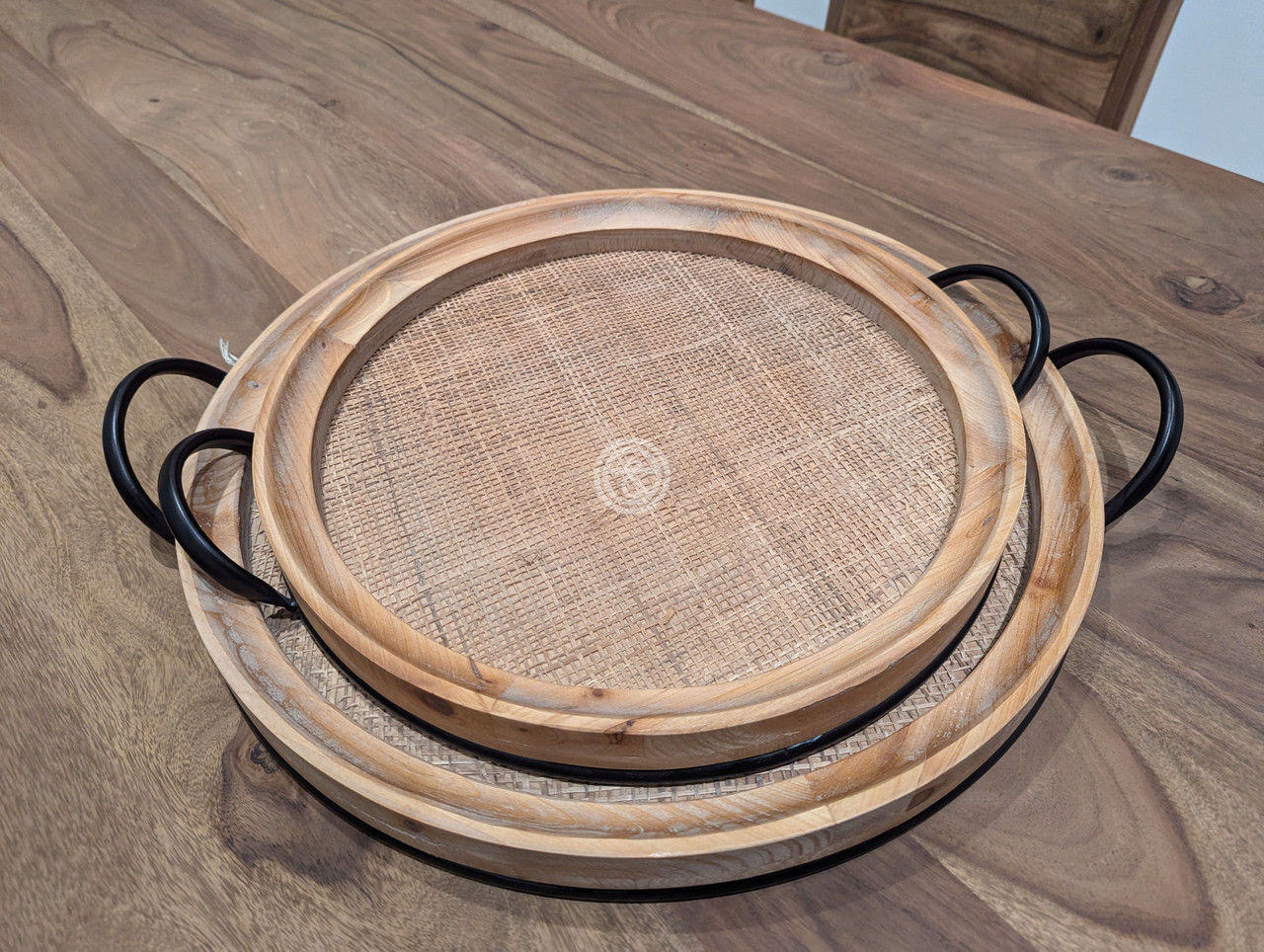 Round Rattan Tray Set - A2507-Diameter-80cm