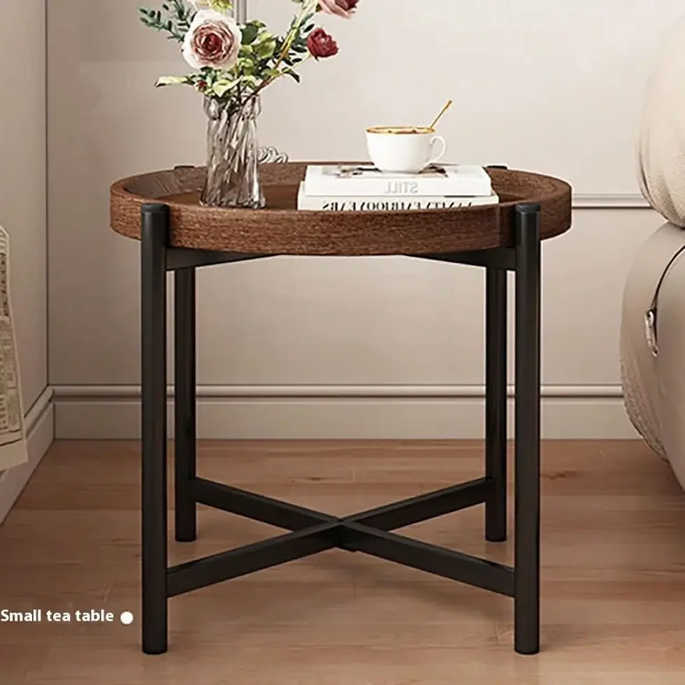Thumbnail: Vintage Round Coffee Table – Wooden Living Room & Bedside Table