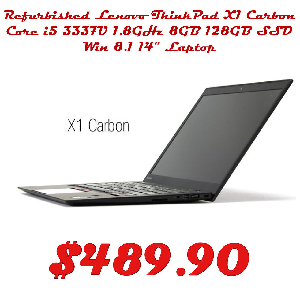 Lenovo ThinkPad X1 Carbon Core i5 3337U 1.8GHz 8GB 128GB SSD Win 8.1 14" Laptop