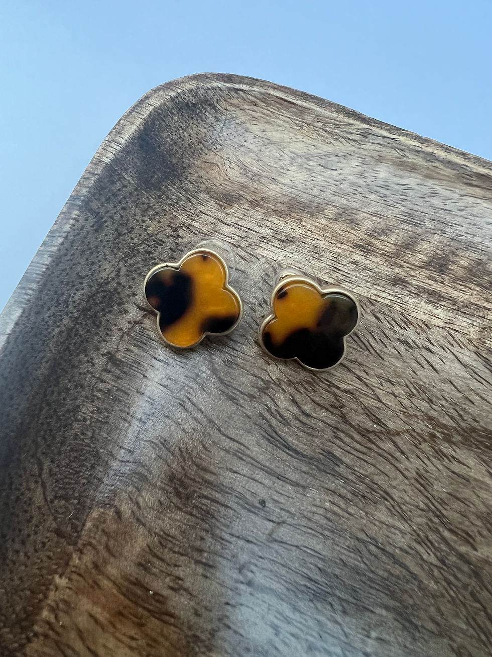 Tortoise Marble Studs