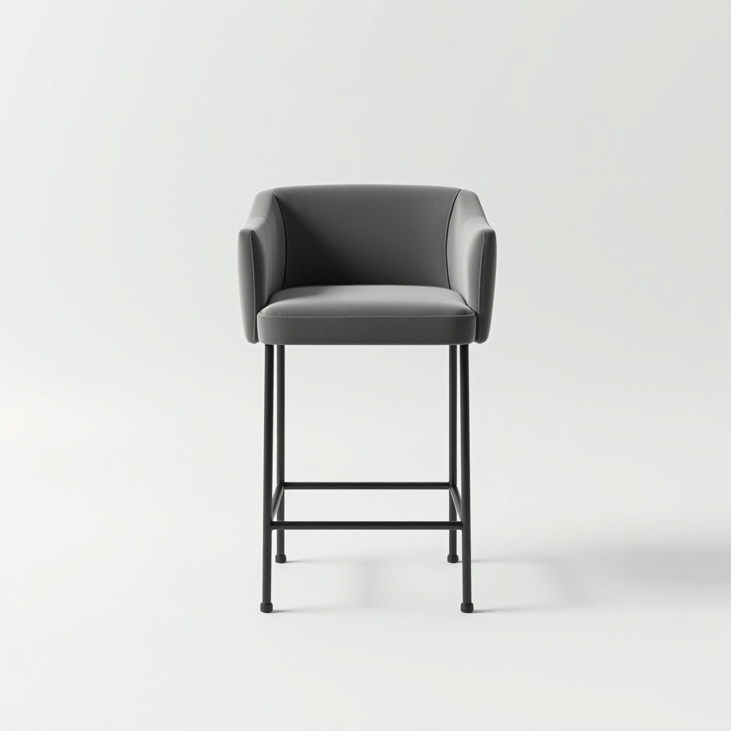 Samt Barhocker Grau