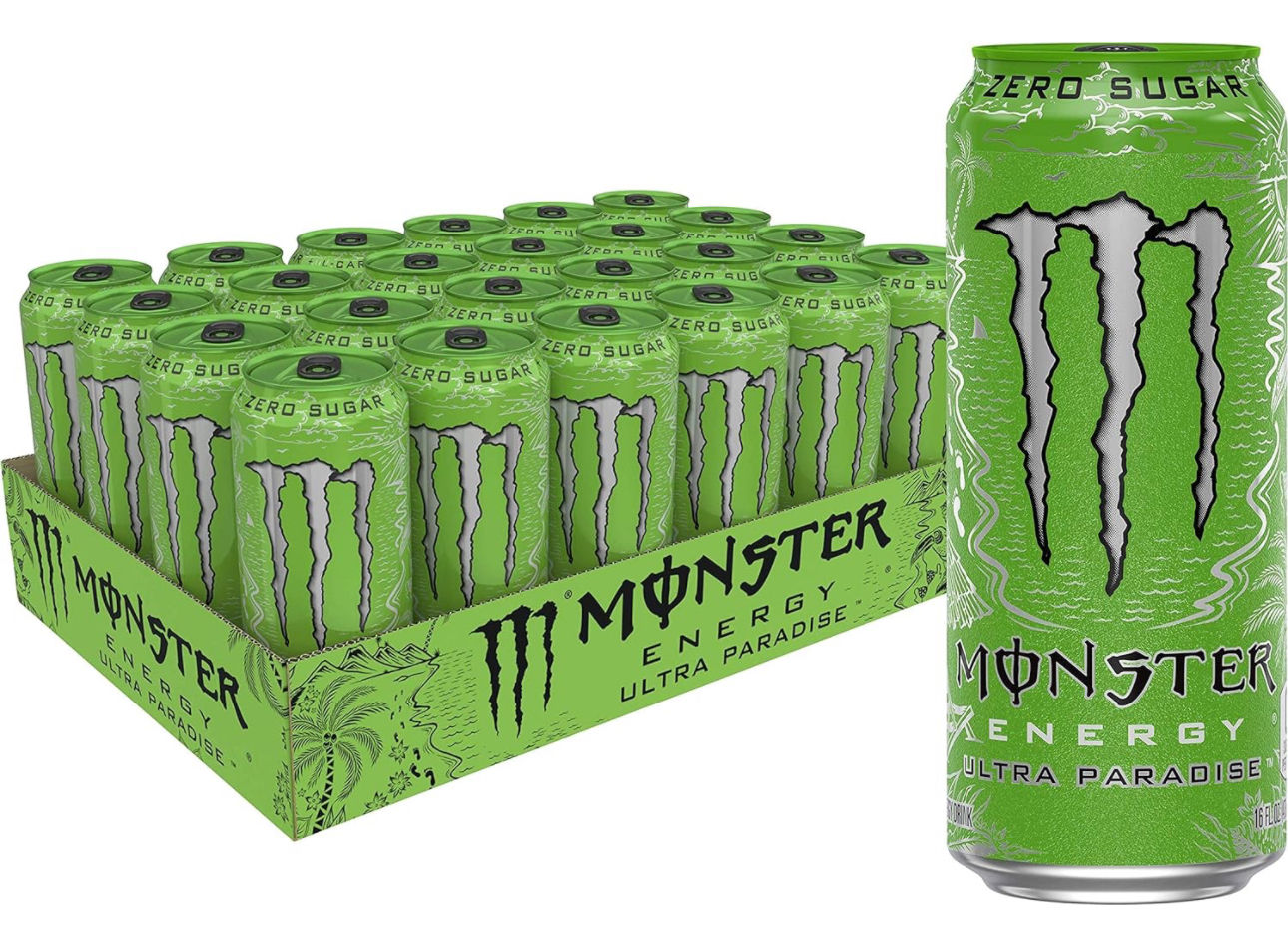 Monster Energy Ultra Paradise, Sugar Free Energy Drink, 16 Ounce (Pack of 24)