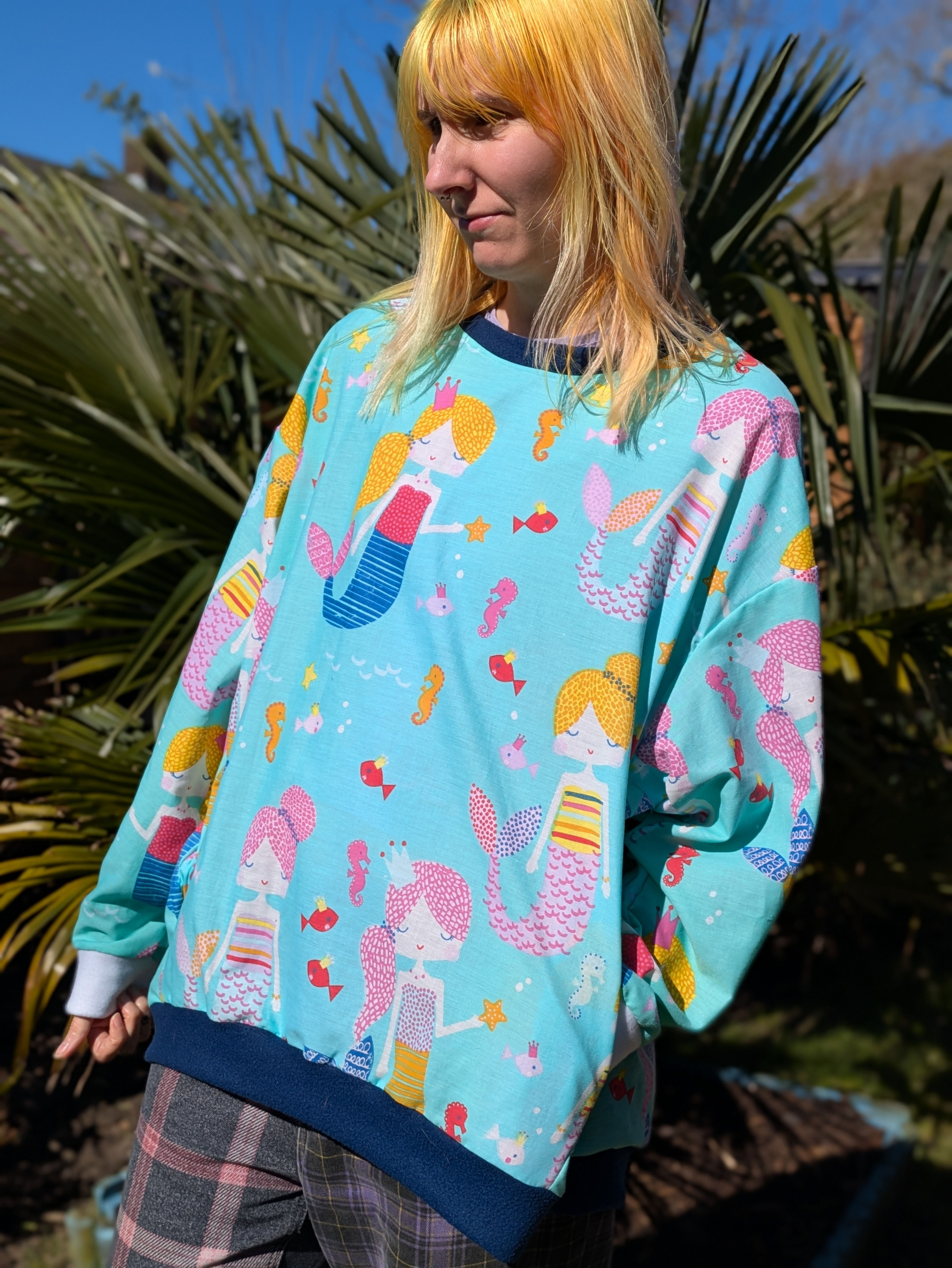 Upcycled Oversized Mermaids Sweatshirt