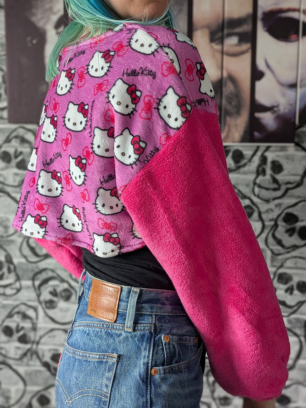 Thumbnail: The Cosy Crop Jumper | Upcycled Blanket Cropped Jumper -Kitty