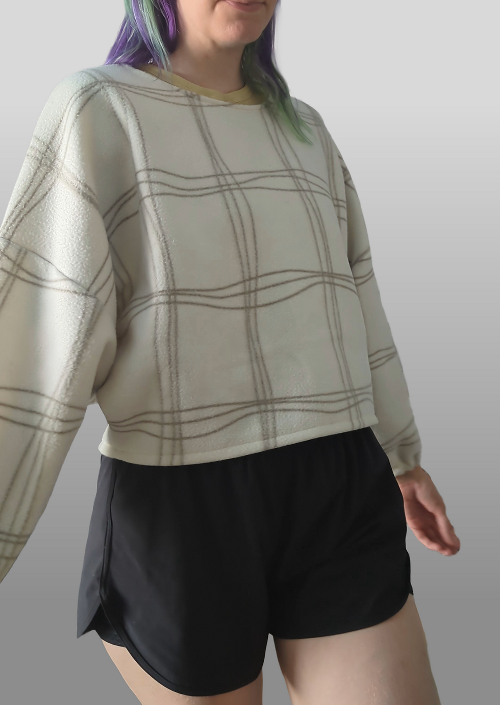 Thumbnail: Batwing Jumper | Upcycled Blanket Sustainable - White Pattern