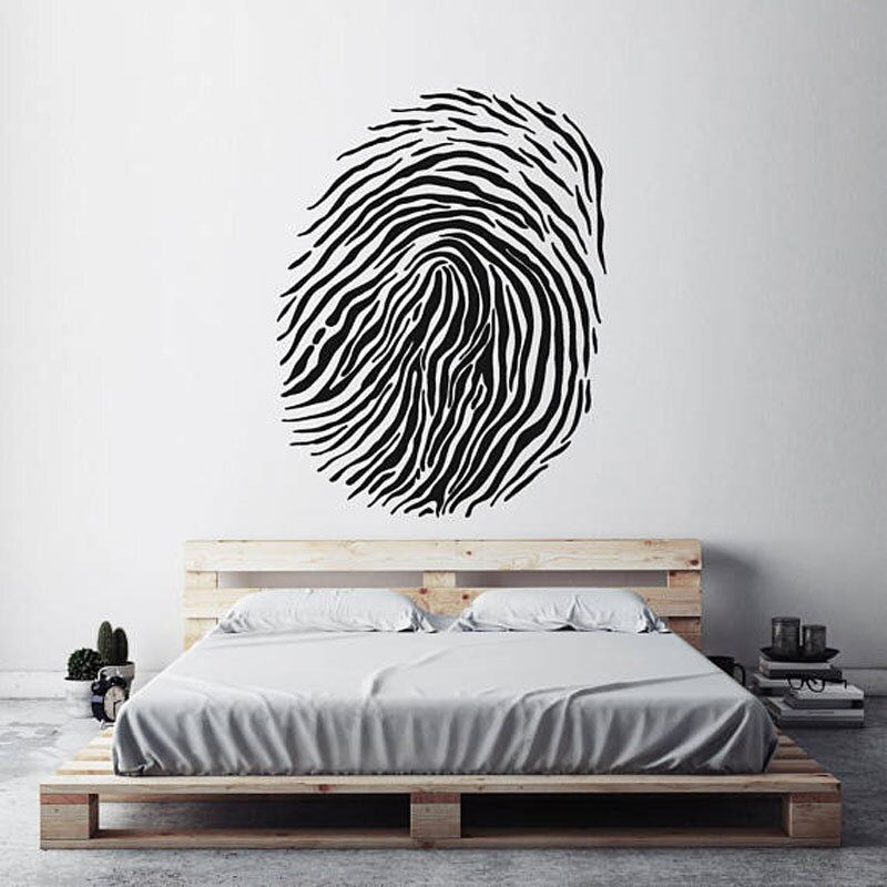 Miniatura: Modern Home Decor Finger Print Stencil Thumbprint Forensic Science Wall 