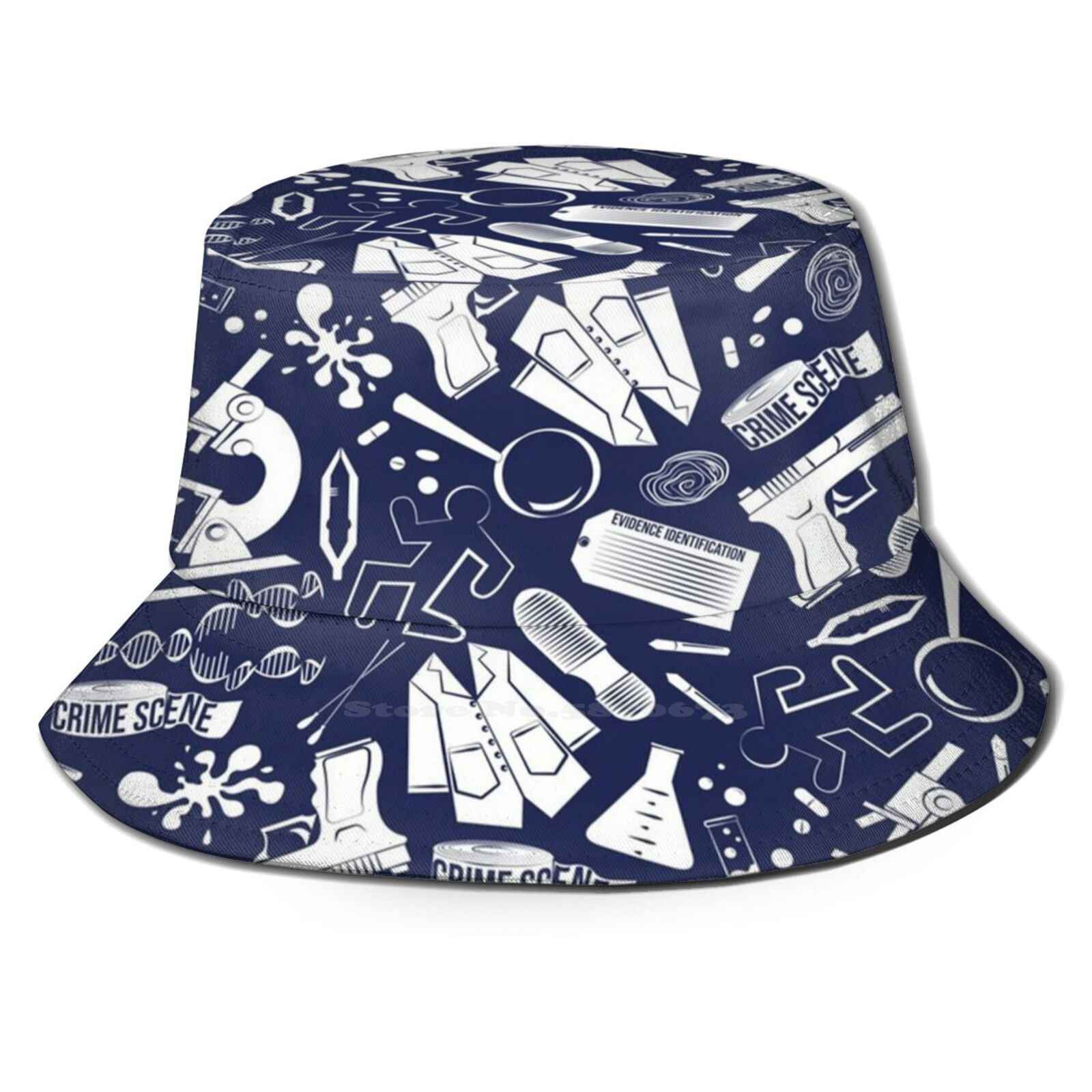 Forensics Pattern Design Printed Travel Bucket Hats Forensic Science Scientist
