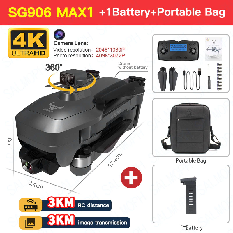 Miniatura: SG906 MAX 1 / Pro 2 Professional FPV 4K Camera Drone with 3-Axis Gimbal 3KM 