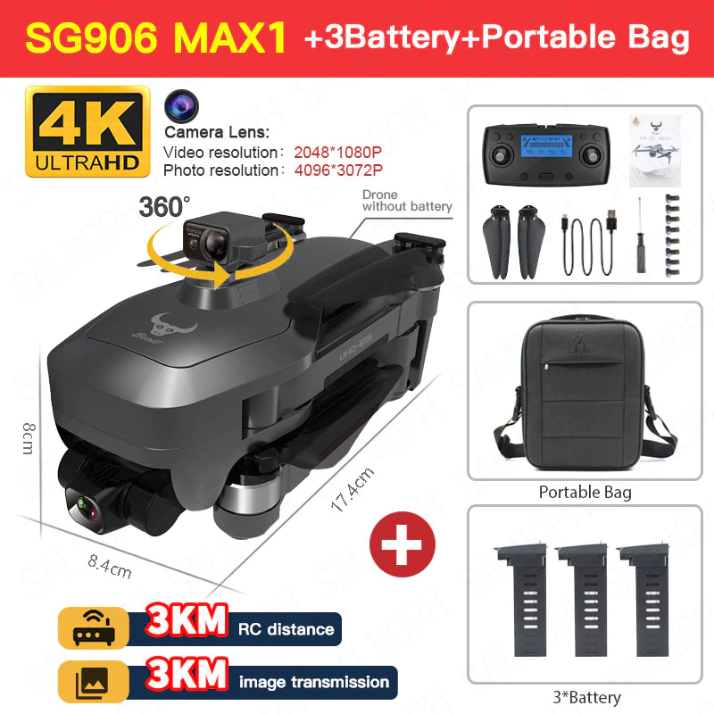 Miniatura: SG906 MAX 1 / Pro 2 Professional FPV 4K Camera Drone with 3-Axis Gimbal 3KM 