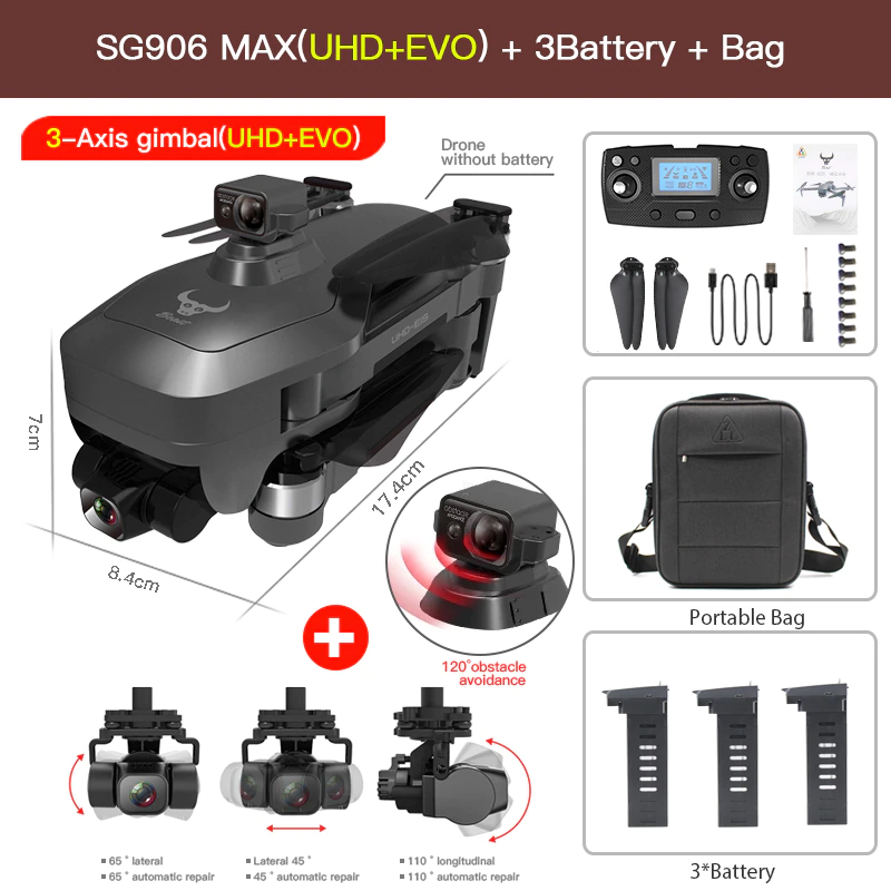 Miniatura: SG906 MAX 1 / Pro 2 Professional FPV 4K Camera Drone with 3-Axis Gimbal 3KM 