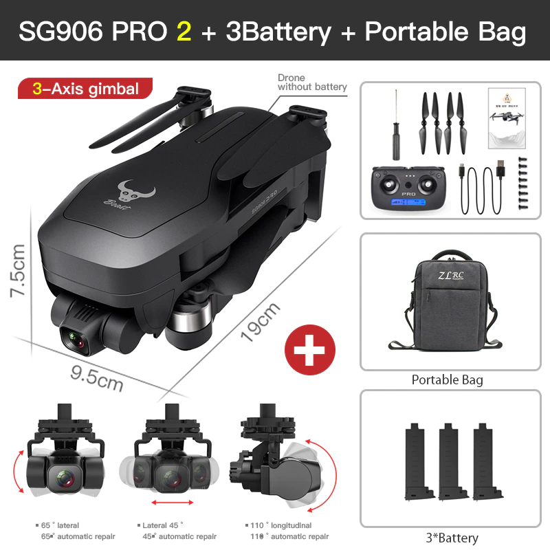 Miniatura: SG906 MAX 1 / Pro 2 Professional FPV 4K Camera Drone with 3-Axis Gimbal 3KM 