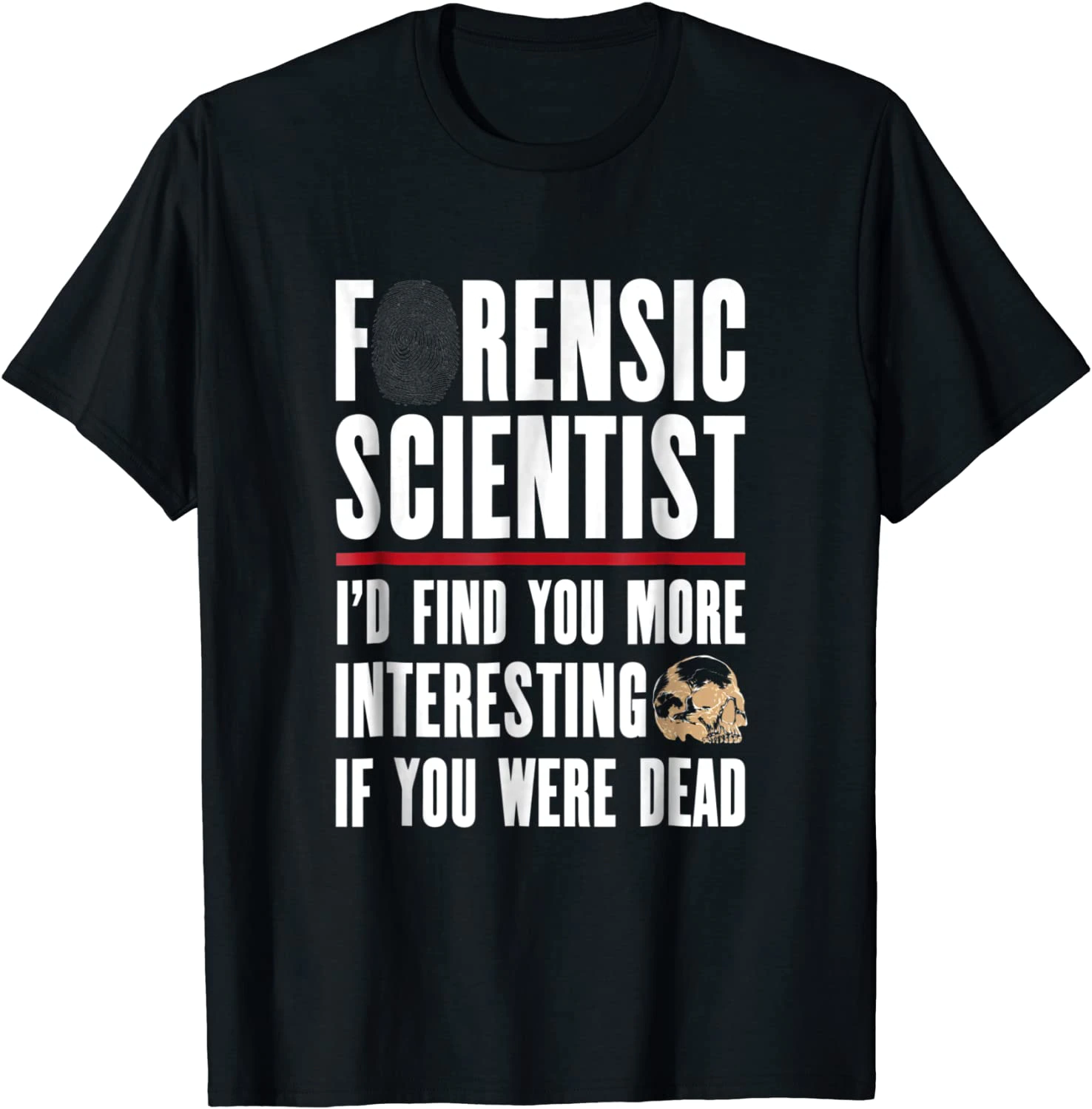 2021 Summer Men's T-shirt Forensic Scientist Letter Print Pattern Cotton 