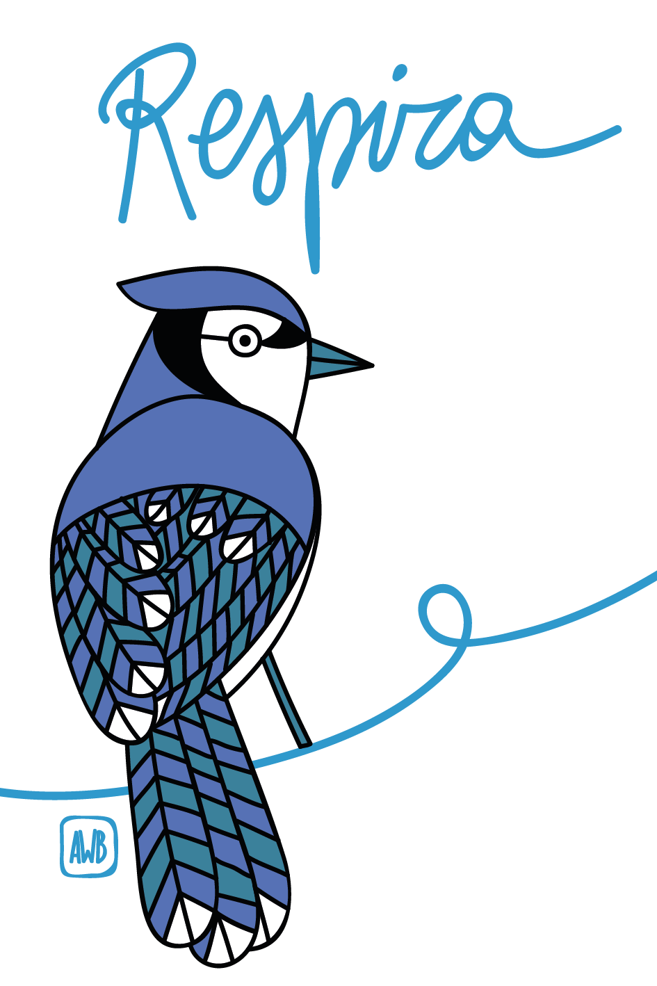 Illustrazione ghiandaia azzurra