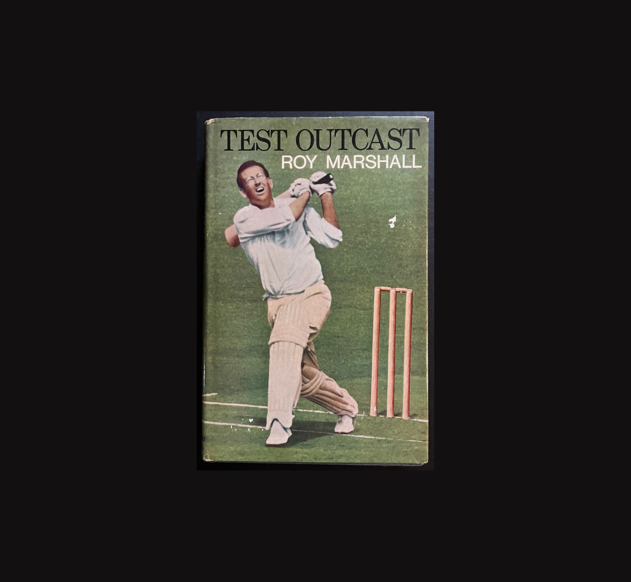 Cover of book showing West Indies cricketer, Roy Marshall batting