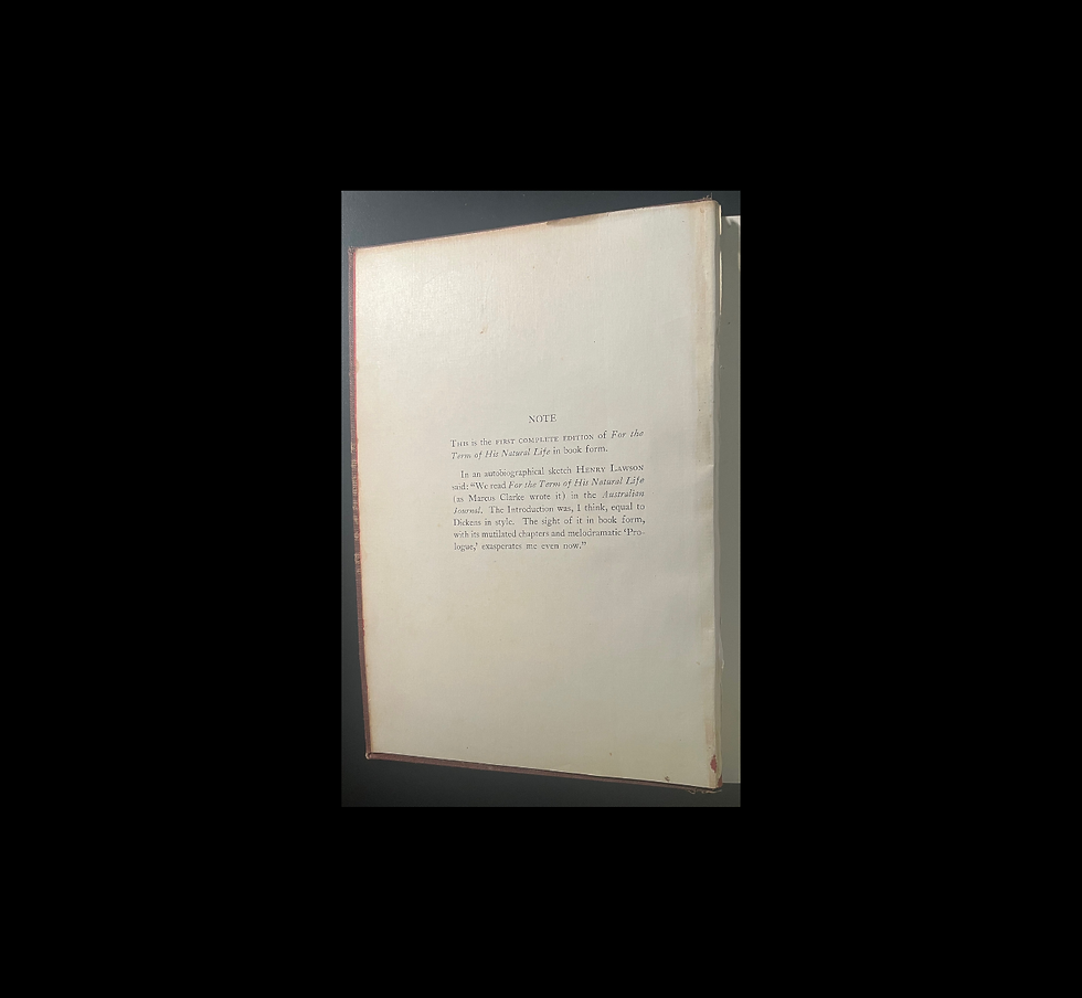 Thumbnail: For the Term of His Natural Life (1929 First Complete Edition) | Marcus Clarke