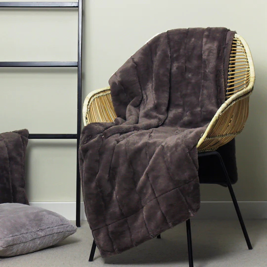 Decoris 130cm x 170cm Taupe Faux Fur Throw