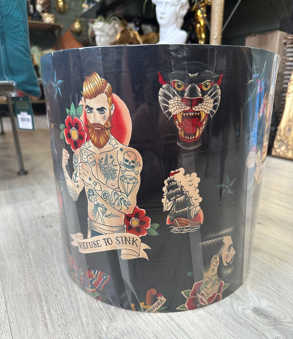 retro tattoo handmade lampshade